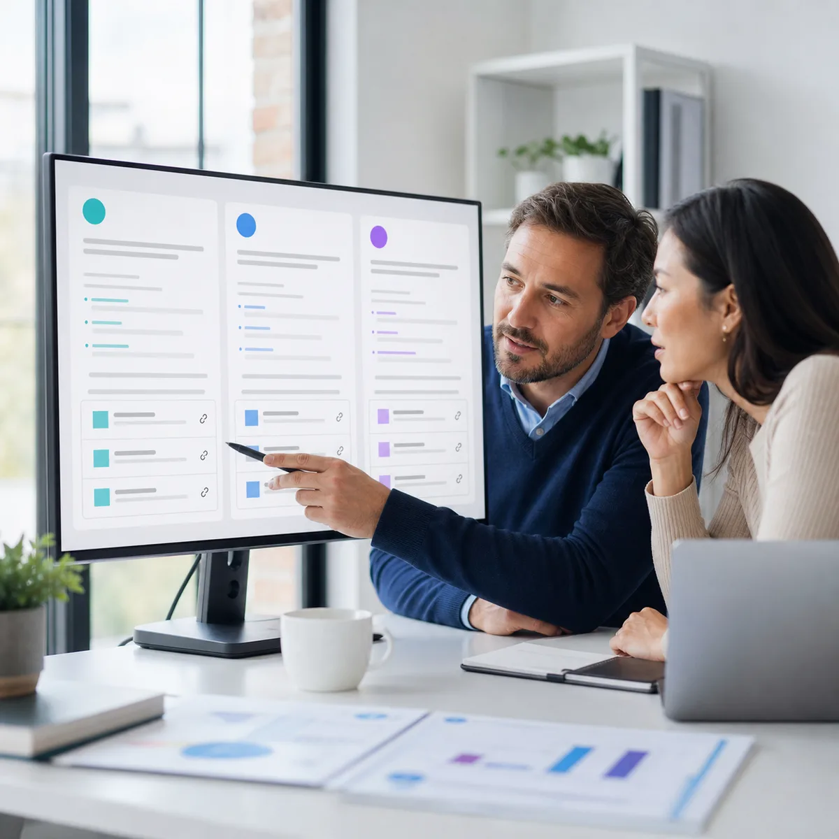 Business team comparing citations across AI search answers